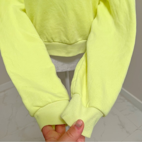 H&M women’s neon yellow quarter zip sweatshirt Size L - Picture 11 of 13